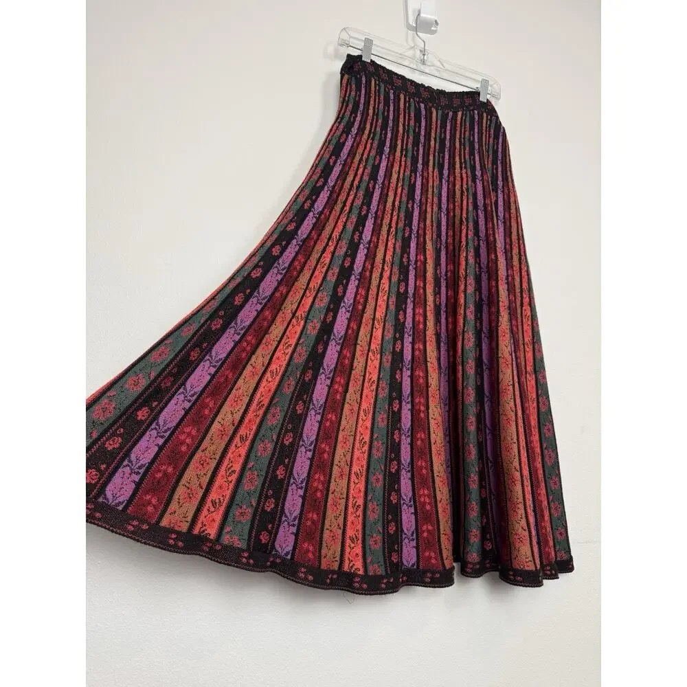Anthropologie Cecilia Prado Pleated Midi Skirt Knit Women’s Large - Picture 7 of 11